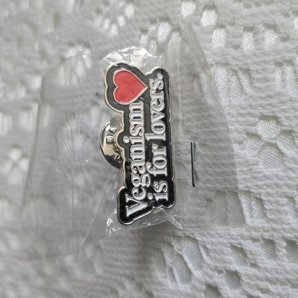 Vegan is for lovers pin